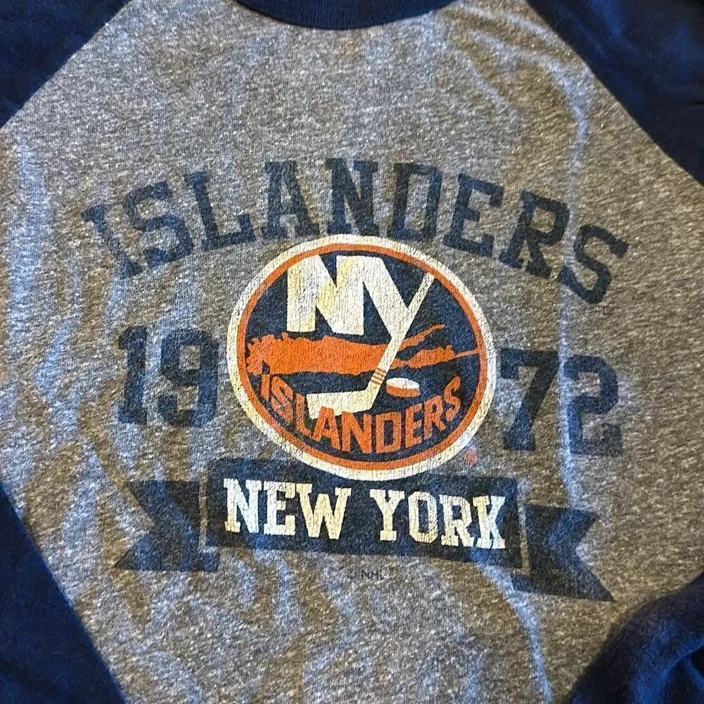 Retro Brand Boys New York Islanders Raglan Long Sleeve T-Shirt - Size 4